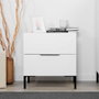 Hanah Home Mesilla de noche Kmd-1720-Dd-1, color Blanco, 2 cajones, 55x59x44 cm